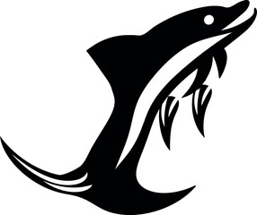 Fish collection silhouette vector trendy design