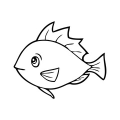 cute fish cartoon sketch vector illustration