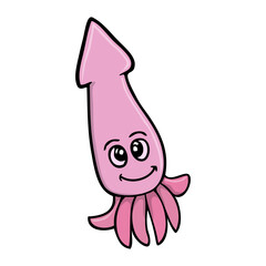 squid cartoon vector illustration