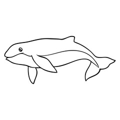 Obraz premium whale cartoon sketch vector illustration
