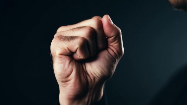 A closeup of a clenched fist a symbol of strength and resistance against oppression.