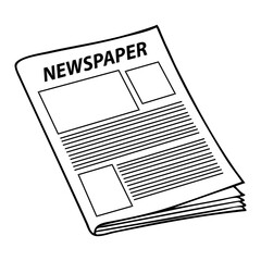 newspaper outline vector illustration