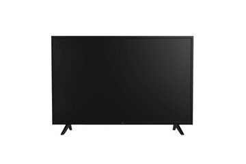 modern black TV screen isolated on white or transparent png