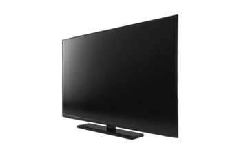 modern black TV screen isolated on white or transparent png