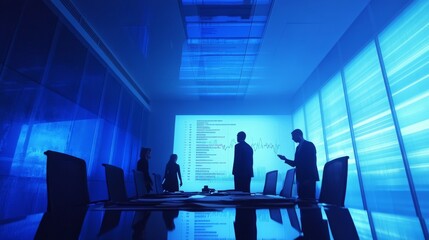Business Meeting in Modern Office with Data Projection