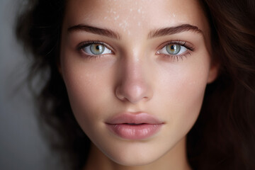 Fototapeta premium Close up photo of chapped cracked dry skin problem with face disease before generative AI