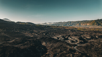 Bali, Volcano, Mount Batur. Indonesia. 4x4 Trip, Mountains. Drone 4k footage