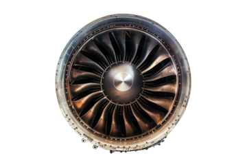 Jet helicopter or aircraft engine , turbine isolated on white background.