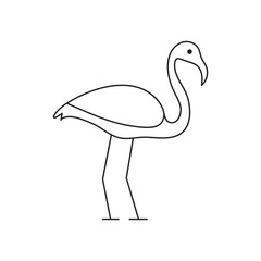 One continuous line drawing of adorable heron bird concept for conservation icon. Modern line art design.