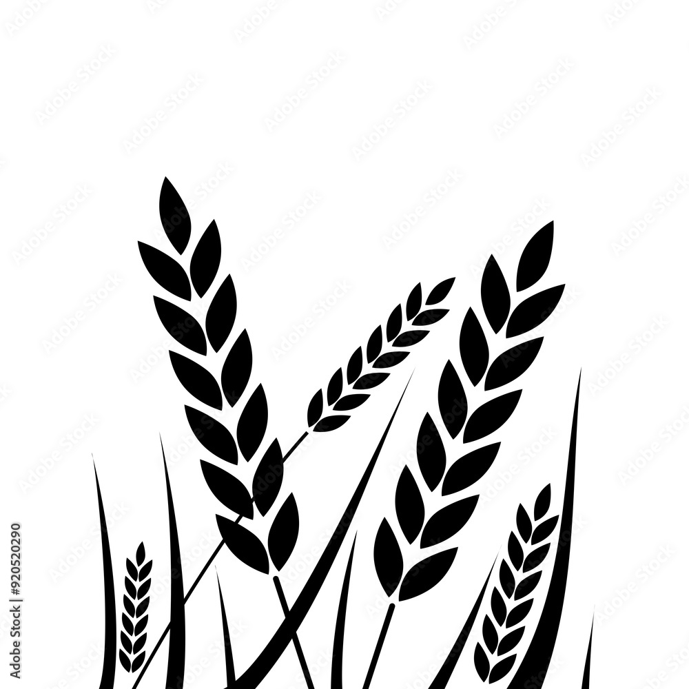 Poster wheat field background icon isolated on transparent background