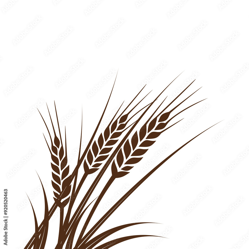 Poster wheat field background icon isolated on transparent background
