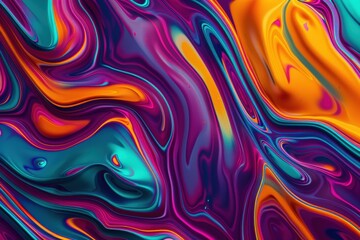 Fototapeta premium Abstract marbling oil acrylic paint background illustration art wallpaper - purple blue color with liquid fluid . Beautiful simple AI generated image