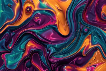 Abstract marbling oil acrylic paint background illustration art wallpaper - purple blue color with liquid fluid . Beautiful simple AI generated image