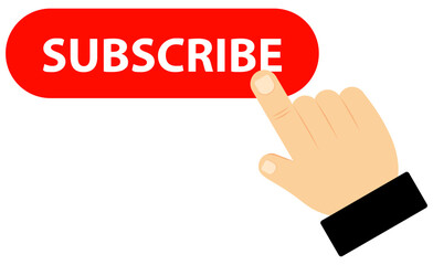 Subscribe button with cursor or hand icon