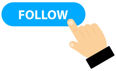 Follow button with cursor or hand icon
