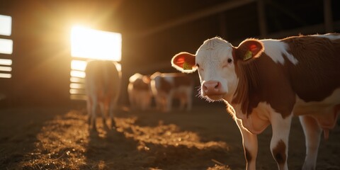 Beef cows in a barn in the UK
