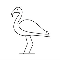 One continuous line drawing of adorable heron bird concept for conservation icon. Modern line art design.