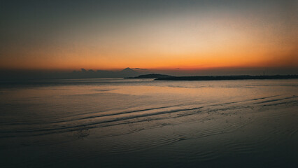 Gili Air, island, Indonesia. drone footage 4k,
View from above, sunset on the island, 