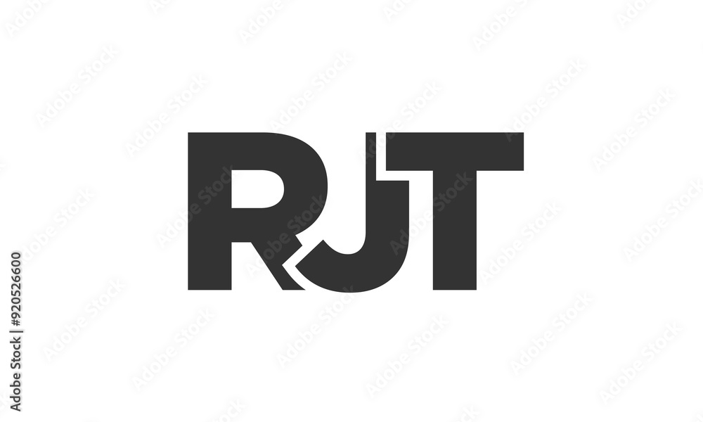 Fototapete rjt logo design template with strong and modern bold text. initial based vector logotype featuring s