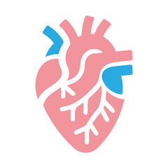 Obraz premium Human heart anatomicall flat style