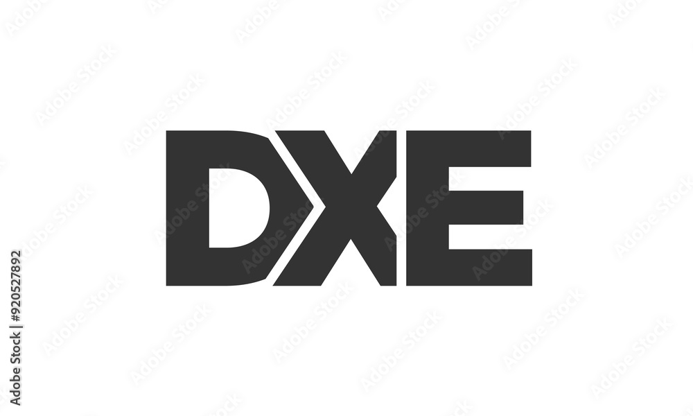Poster dxe logo design template with strong and modern bold text. initial based vector logotype featuring s