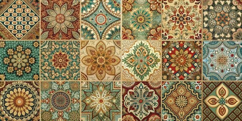Variety of intricate background and texture patterns, abstract, design, wallpaper, colorful, seamless, ornate, geometric
