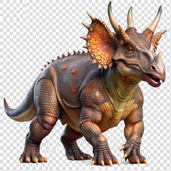 Fototapeta premium ancient animal horned dinosaur realistic photo illustration on transparent background