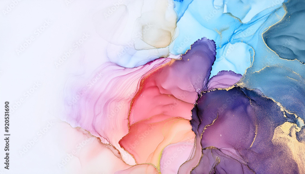 Poster alcohol ink colors translucent. abstract multicolored marble texture background. design wrapping pap