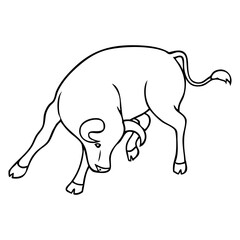 buffalo line vector illustration