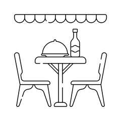 Well designed dining table icon, food and restaurant vector design