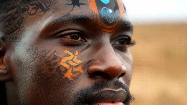 Tribal markings Each Zulu warriors face is unique with individual patterns and markings that tell his own personal story.