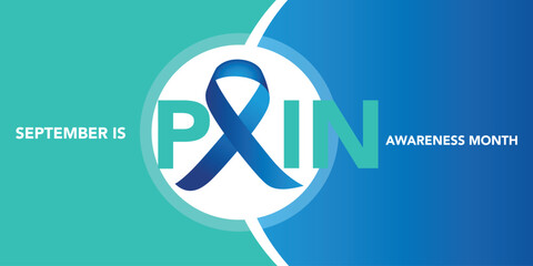 Pain awareness month is observed every year in September, to raise public awareness of issues in the area of pain and pain management, Vector illustration