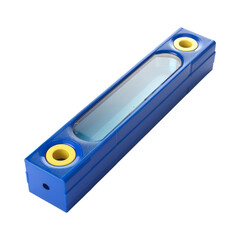Fototapeta premium Blue Plastic Level Tool with Yellow End Caps