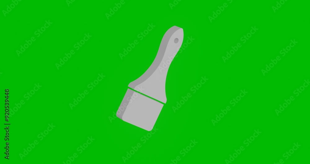 Poster animation of rotation of a white paint brush symbol with shadow. simple and complex rotation. seamle