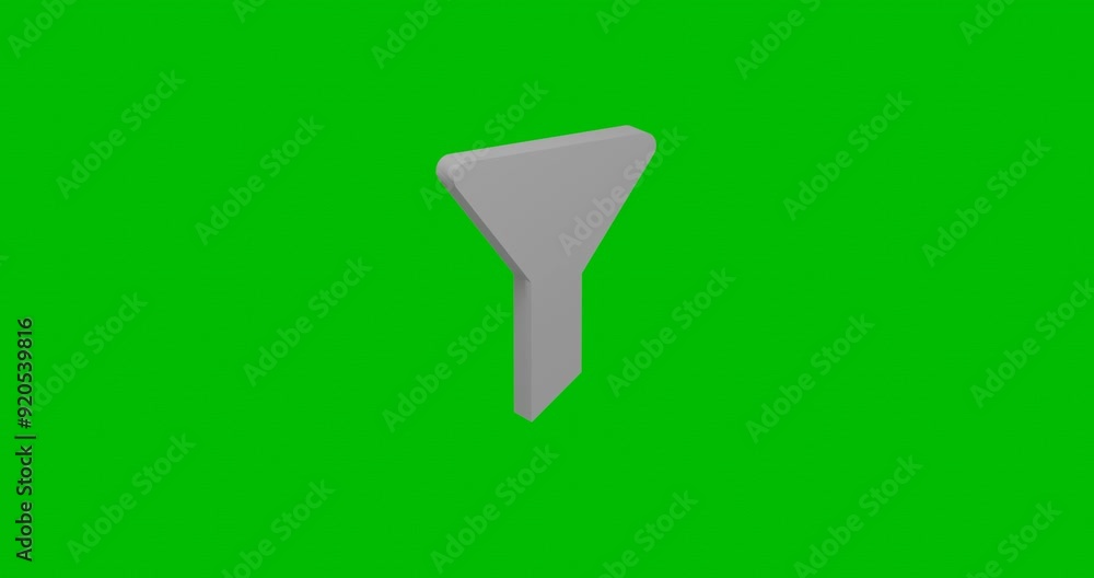 Poster animation of rotation of a white funnel symbol with shadow. simple and complex rotation. seamless lo