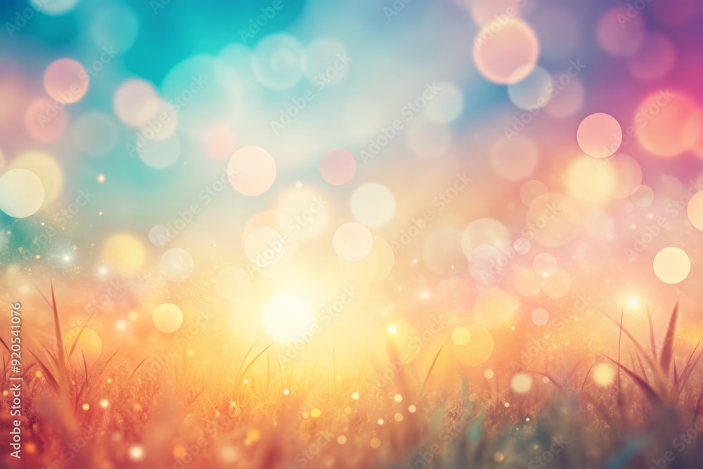 Poster soft focus warm pastel hues blended with vibrant gradient colors and organic noise texture create a 