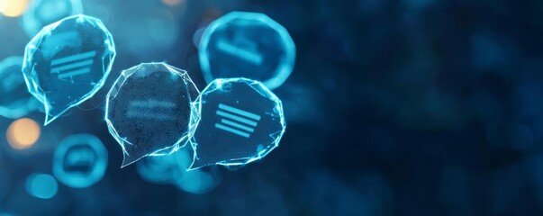 Global marketplace customer service chat, close-up on multi-language support and quick response icons