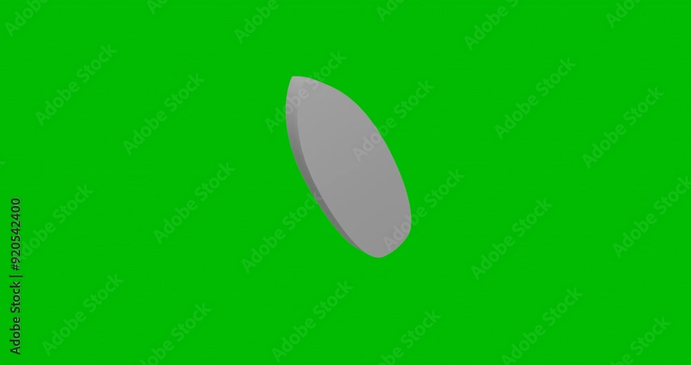 Poster animation of rotation of a white surf board symbol with shadow. simple and complex rotation. seamles