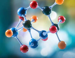 Close-Up of a Molecule Structure Representing Chemistry and Science
