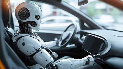 Fototapeta premium working behind the wheel of a car