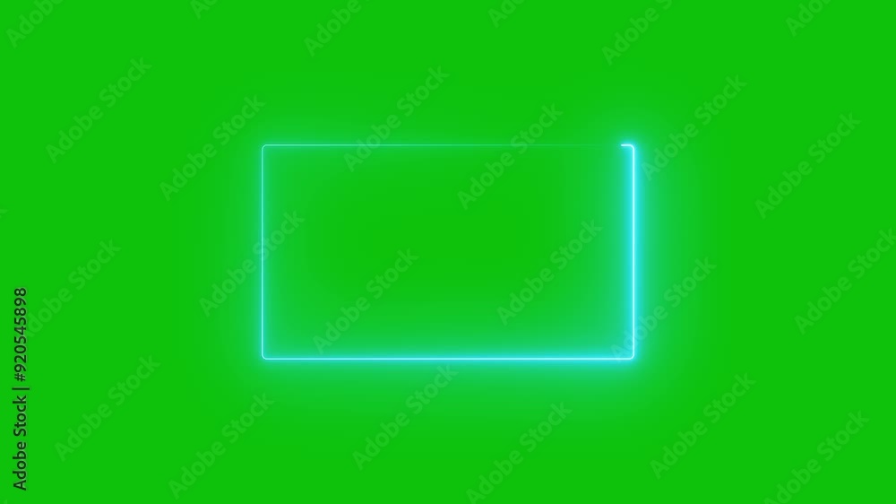 Poster neon light rectangle, seamless loop. abstract red neon glowing line frame, 4k rendering
