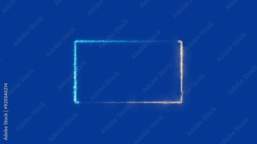 Poster neon light rectangle, seamless loop. abstract red neon glowing line frame, 4k rendering