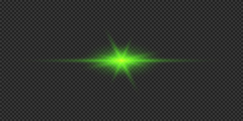 Green horizontal light effect of lens flares