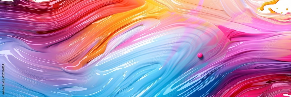Poster an artistic blend of vibrant and vivid colors that come together to create dynamic and fluid pattern