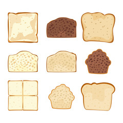 Food vector illustration. Bakery. Crispy waffles, handmade bread. Cooking. Sweet products. Sweet products. Food menu. Blank isolated on white background. For posters, signs, cards, and advertisements