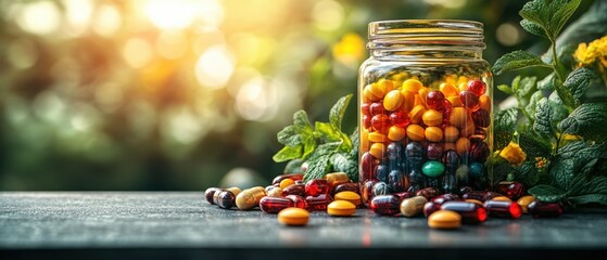 Daily vitamin chart, nutrition and health, flat design illustration