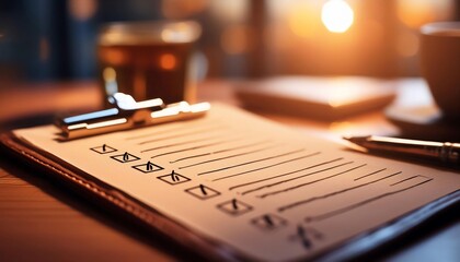Fototapeta premium Checklist with Completed Tasks