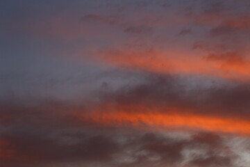 The colorful twilight sky.