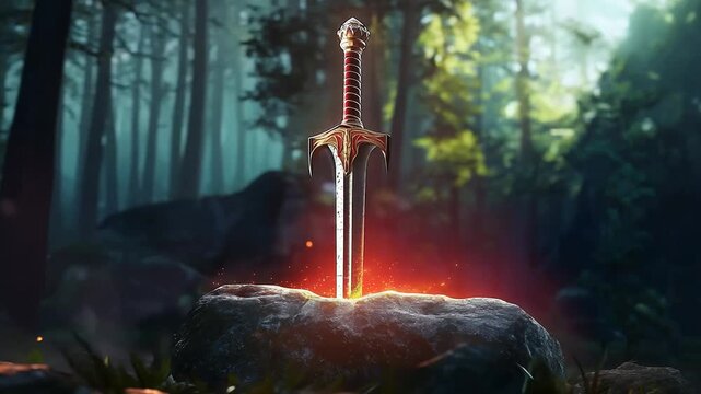 King Arthur's Excalibur in the stone.