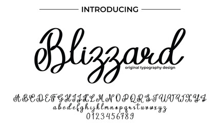 Blizzard Font Stylish brush painted an uppercase vector letters, alphabet, typeface